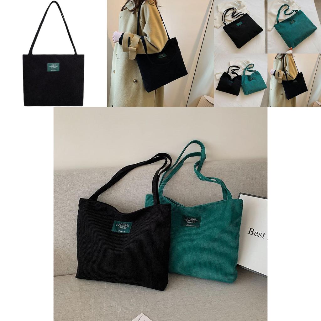 Stylish Corduroy Large Capacity Shoulder Bag For Women Perfect For School And Daily Use