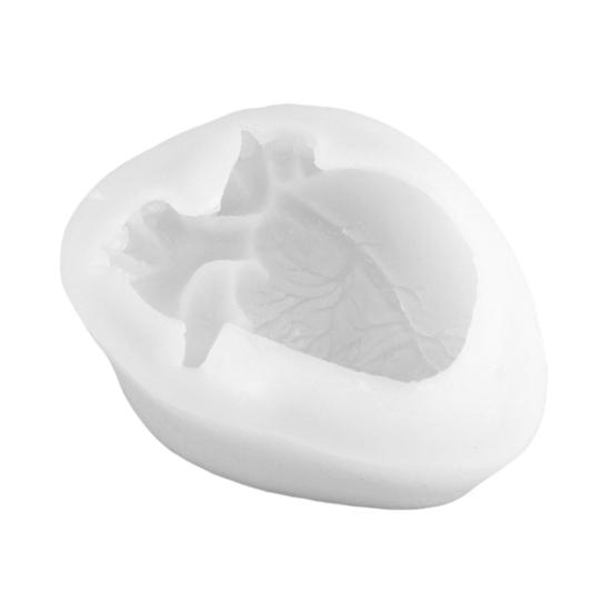 Silicone Brain & Heart Candle Mold Realistic Organ Shape Mold for Epoxy Resin Fondant Soap Easy-Release DIY Craft Mold