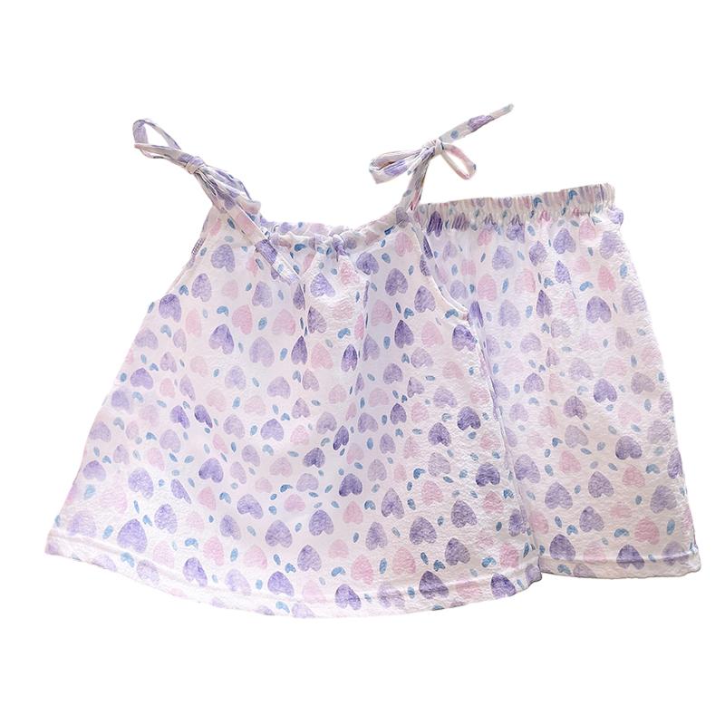Baby Mädchen Sling Top und Shorts Zweiteiler Sommer Bedrucktes Kinderbekleidungsset