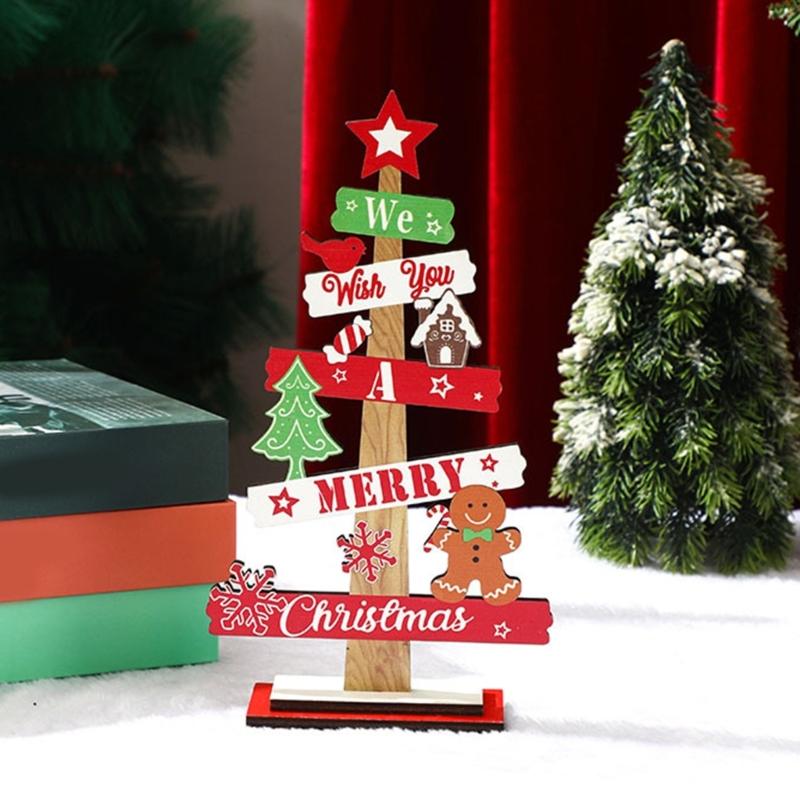 Wooden Gingerbreads Figurine Christmas Tree Decoration For Family Celebration And Kids Room Handmade Ornament