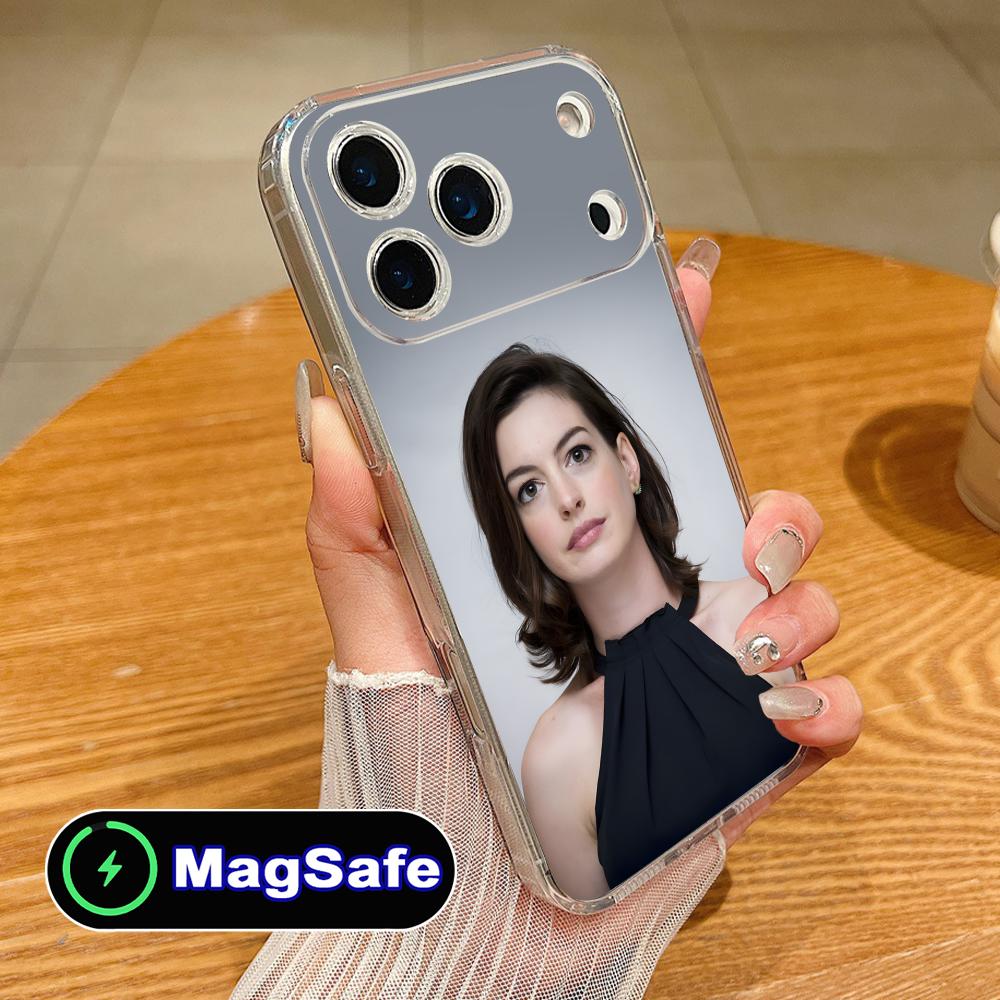 Anne Hathaway Mobile Phone Case for iPhone 17 16 15 14 13 12 11 Air Pro Max Plus Mini Magsafe Clear Colorful Cover Cover Pretty