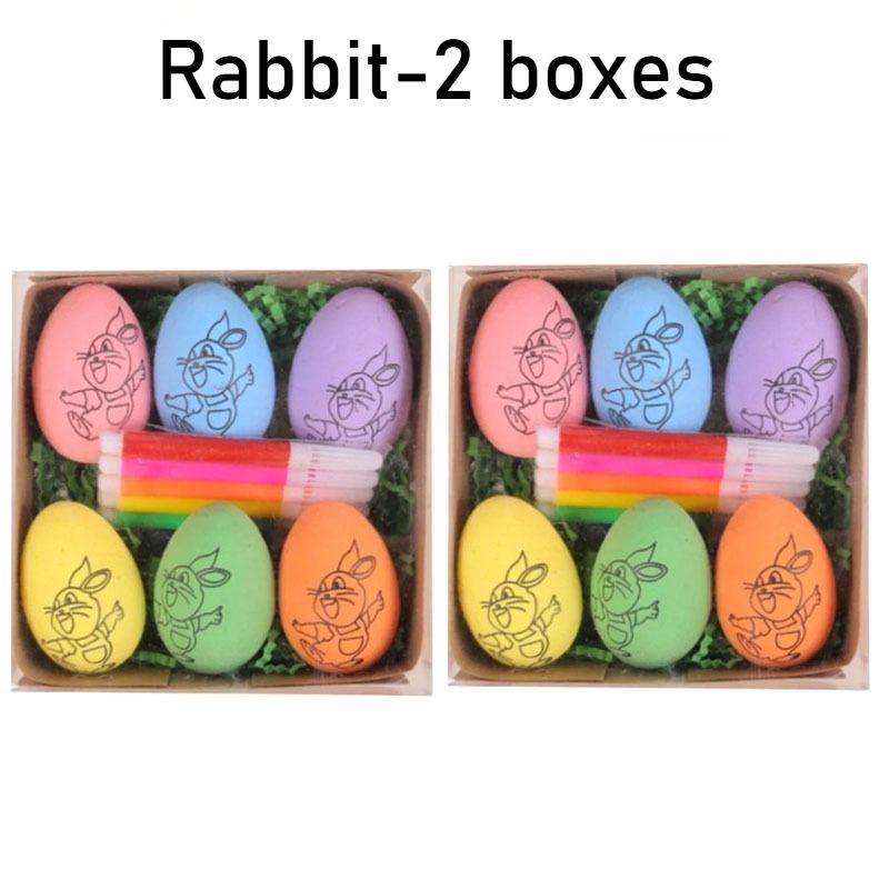Colorful Plastic Easter Eggs DIY Hand Painting Craft Set Artistic Decorative Eggs for Home Holiday Decor Party Craft Accessories