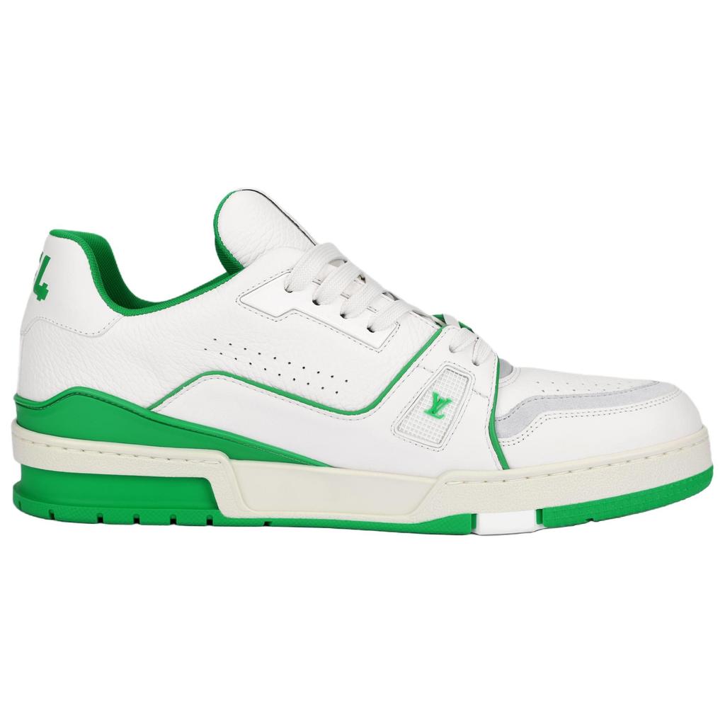 Louis Vuitton Trainer Lace Up Low Top Skateboard Shoes Men's Green 1ABFAU