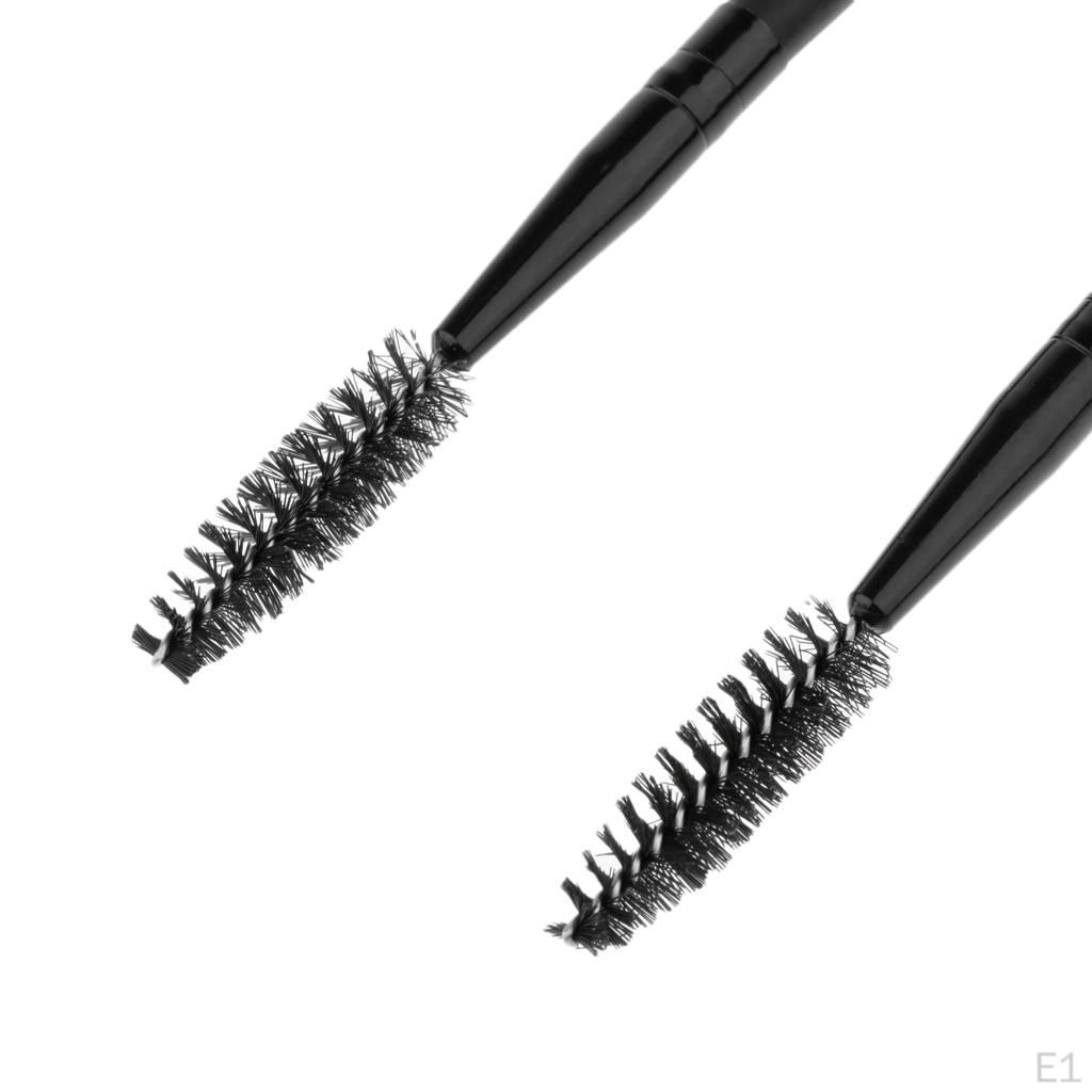 2 Pieces Professional Reusable Wands Brush Makeup Applicators Cosmetic Kit,Portable Wood Handle Es