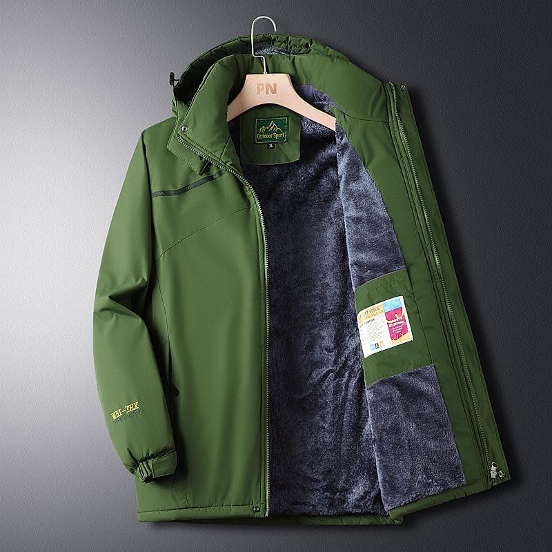 Chaqueta para hombre de forro polar engrosado para otoño e invierno, ropa de algodón cálida para mediana edad, abrigo de invierno para personas mayores, acolchado de algodón para hombre