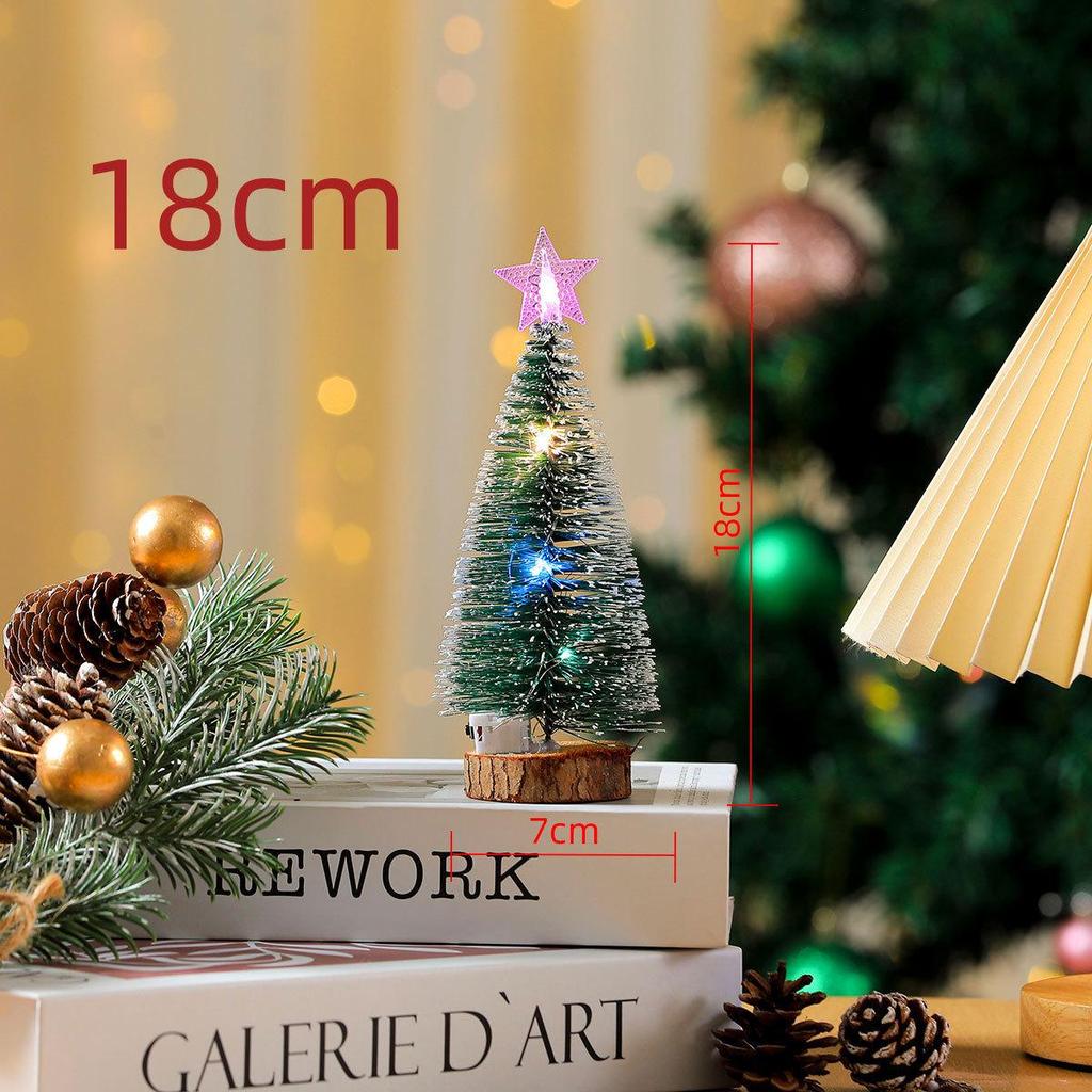 Glowing Flocked Cedar Desktop Christmas Tree Ornament
