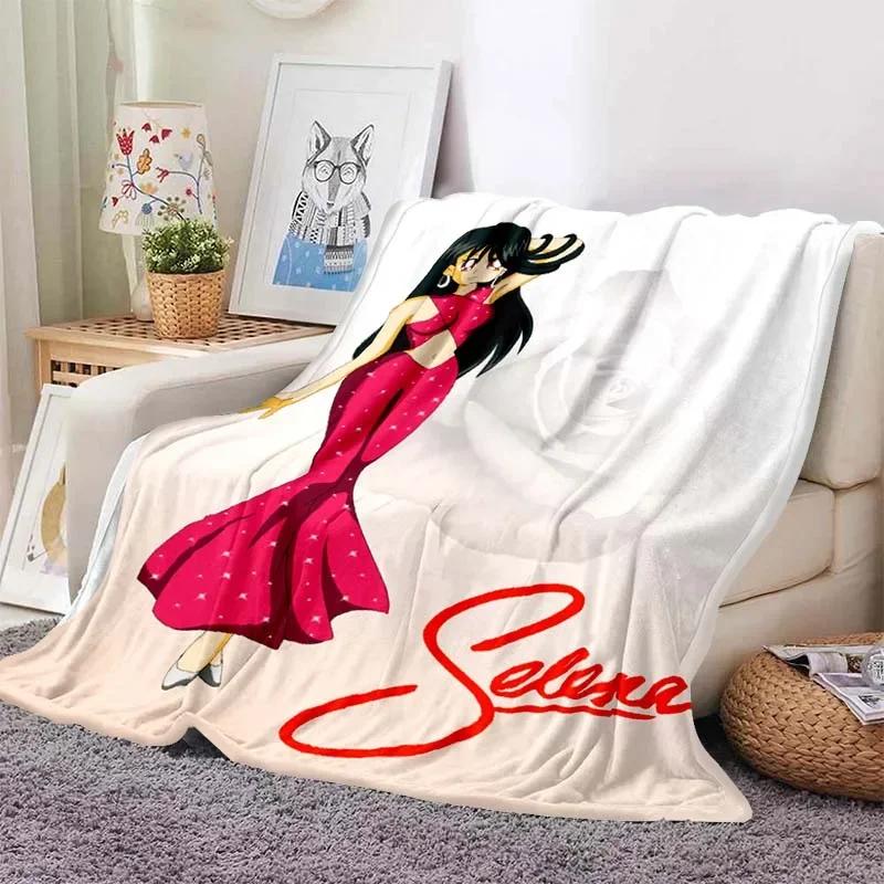 Selena Quintanilla Sakura Beauty Blankets Fleece Textile Decor Multifunction Soft Throw Blankets for Sofa Outdoor Quilt