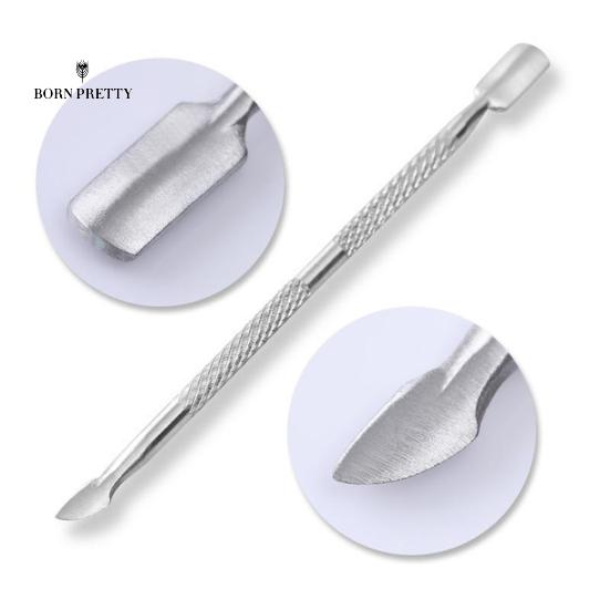 

Nails Art BORN Нержавеющий скребок для ногтей, стальной толкатель для кутикулы отмершей кожи, ДОВОЛЬНЫЙ маникюрный инструмент
