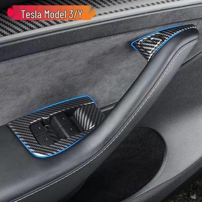 Kompatibel mit 2025 Model Y Glas-Fensterheber-Schalterpanel-Verkleidung.