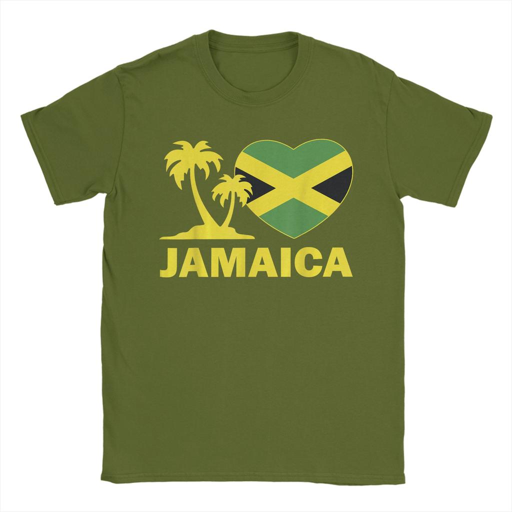 Oversized TShirt JamaicaShirt I Love Jamaican Flag Heart Women Unisex Kid Girls TShirt100 Cotton TShirts for Unisexs Summer Tops