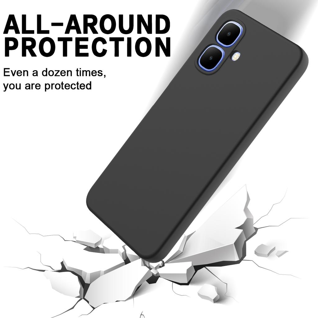 For TECNO Pop 10/TECNO Spark Go 2 4G/Infinix Smart 10 Liquid Silicone Case Phone Back Cover with Hand Strap
