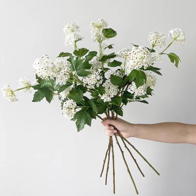 White Rustic Tiny Artificial Flower Snowball Plastic Bridal Handheld Bouquet Floral Arrangements Natural Aesthetic Decor Spring