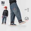 Boys' Fleece-Lined Embroidered Denim Jeans