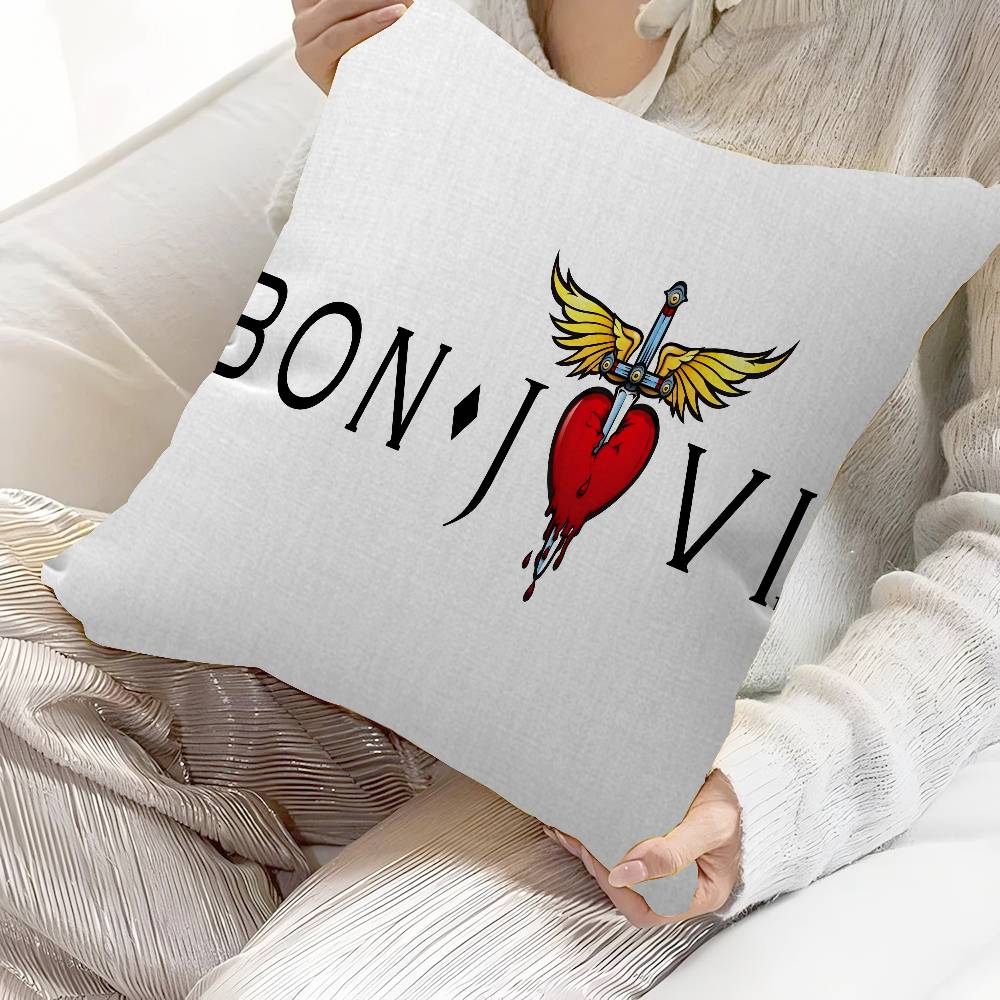 B-Bons J-Jovi Cushion Cover Pillow Cover Decor Pillowcase Printed Cushion Case For Couch