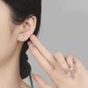 Star Moon Earrings Women'S 2026 Simple Fashion Zircon Asymmetrical Star Moon Earrings Earrings