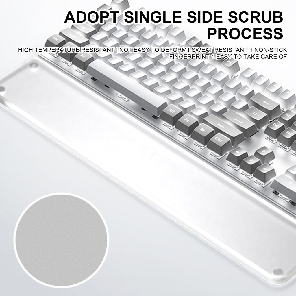 Acrylic Keyboard Wrist Rest Frosted Comfort Pad for Typing Efficiency 61 87 104Keys Non Slip Base