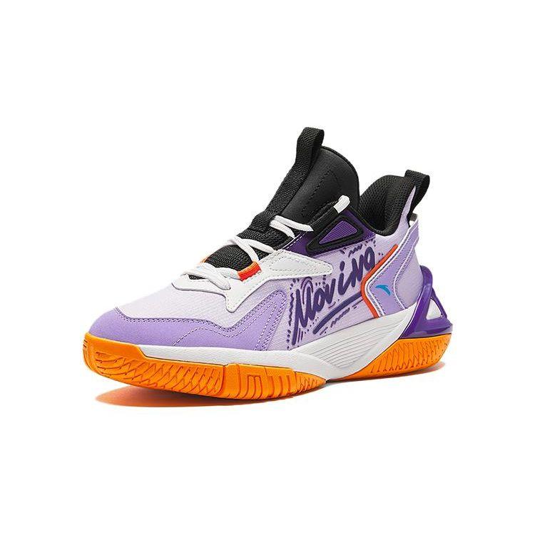 Anta Kids Low Top Basketball Shoes Kids Sneakers White Purple A312411104-2