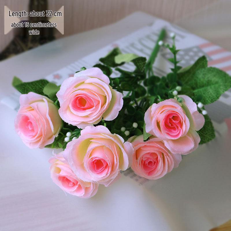 Silk Rose Flower Bouquet: Artificial Flowers for Dining, Bedroom, Living Room Decor and Creative Ornament Figurines.