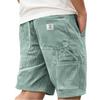 Herren Vintage Cord Cargoshorts, Modische Mehrzwecktaschen Gesticktes Etikett Lässige Kurzhosen