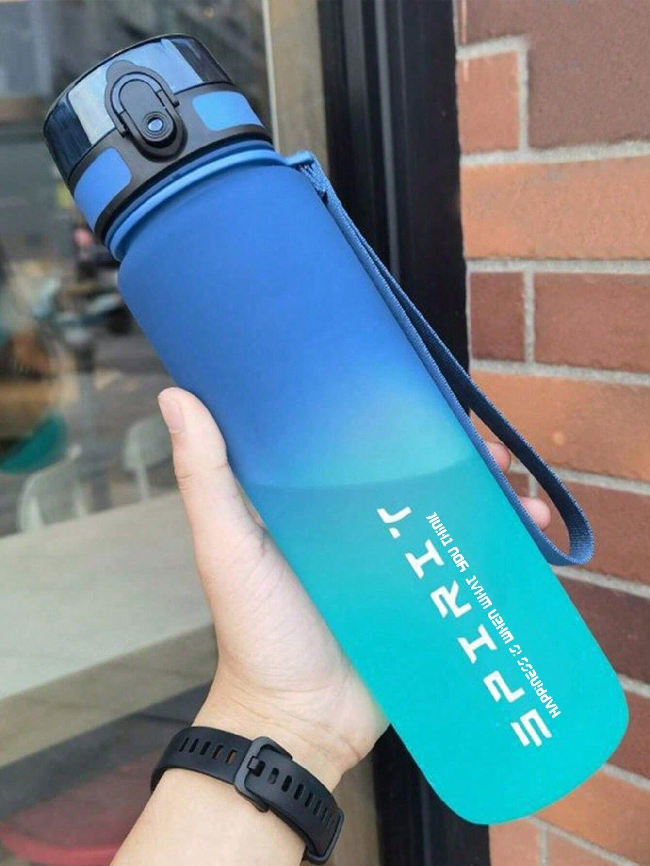 

500/1000 мл большой емкости спортивная бутылка для воды герметичная портативная цветная пластиковая кружка питьевая для путешествий на открытом воздухе спортзал фитнес кувшины 0.5L синий