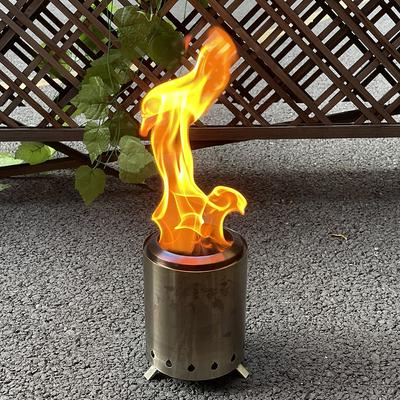 Camping Wood Stove Stainless Steel Outdoor Smokeless Fire Pit Small Backpacking Stove