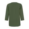 T-skjorte for kvinner T-skjorte med knapp 3/4 ermer Daglig helgmote Basic V-hals vanlig topp