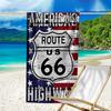Proof Beach Towel with a U.S. Route 66 Pattern - Soft,absorbent,quick-drying,machine Washable - Perfect for Swimming,camping,bathing