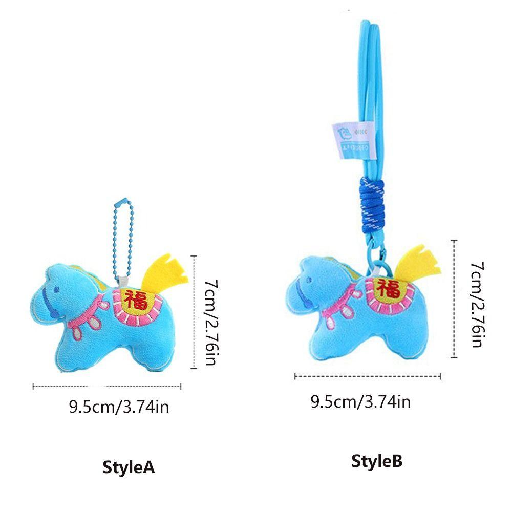 Hanging Decor Horse Year  Key Ring Stuffed Animal Pony Plush Pendant  Zodiac Celebration