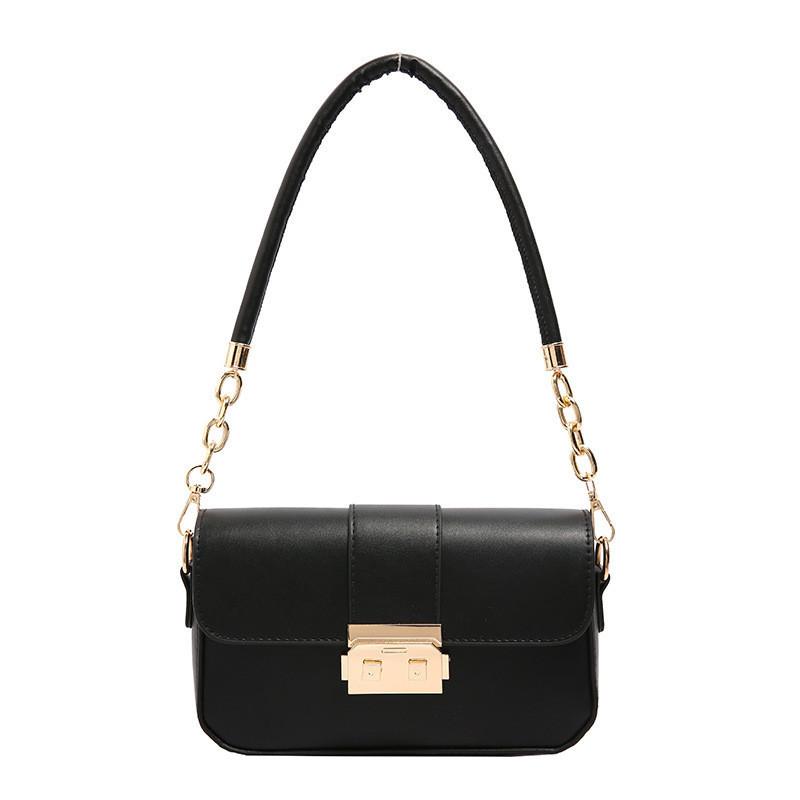 Trendy Small Crossbody Bag For Women Stylish Chain Shoulder Handbag In Black White Coffee Brown Colors
