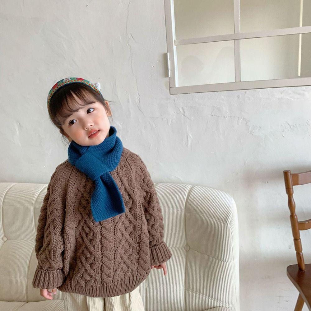 

Windproof Autumn Cold-proof Ins Style Knitted Children s Scarf Shawl Muffler Korean Style Wrap
