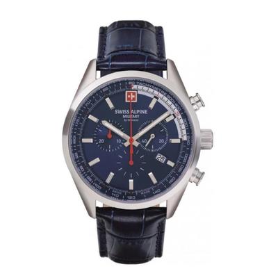 Orologio da uomo Pegasus Cronografo Cinturino in pelle Quadrante Blu Quarzo 7086.9535 100M
