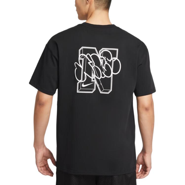 Nike T Shirts Men's Black Crew Neck Moderate HJ3407-010-