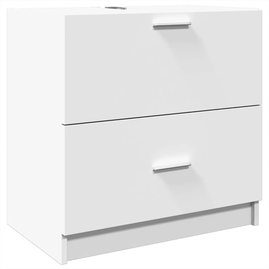 Vidaxl Szafka Pod Umywalkę, Biała 59X37X59 Cm, Materiał Drewnopochodny