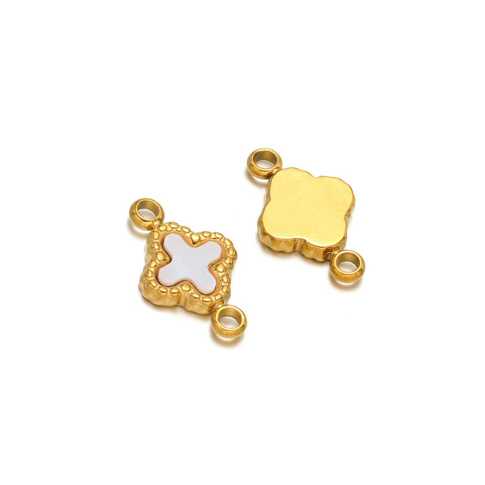 5pcs Stainless Steel Small Heart Square Zircon Drop Necklace Cross Charms for DIY Women Necklace Bracelet Jewelry Earring Making