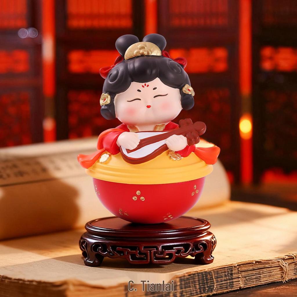 Large Roly-Poly Tang Dynasty Lady Ornament - Home Entrance & Festival Gift