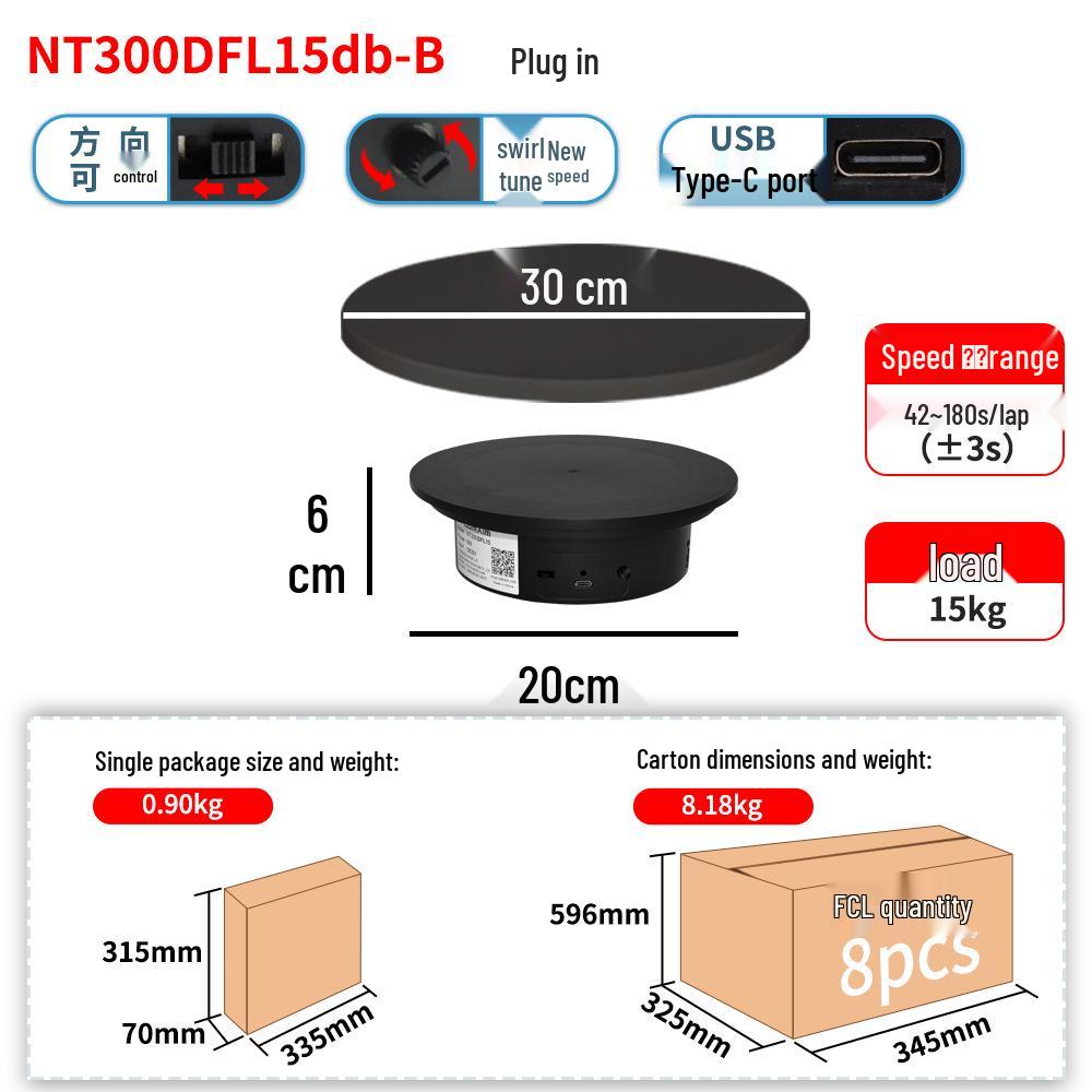 Electric Variable Speed Rotating Turntable for Photography: 360° Panoramic Display Stand for Live Shoots and Video Production