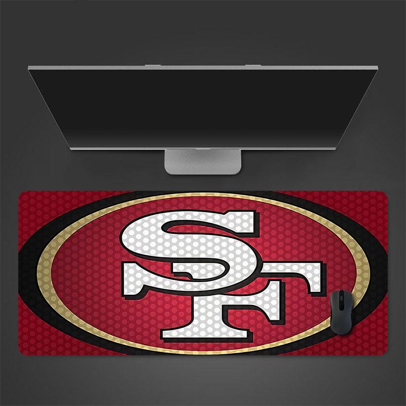 49ers logo Mouse Pad, Large Gaming Desk Mat, Non-slip XXL Mousepad for Laptop & Tablet, Mini PC Playmat with Stitched Edges