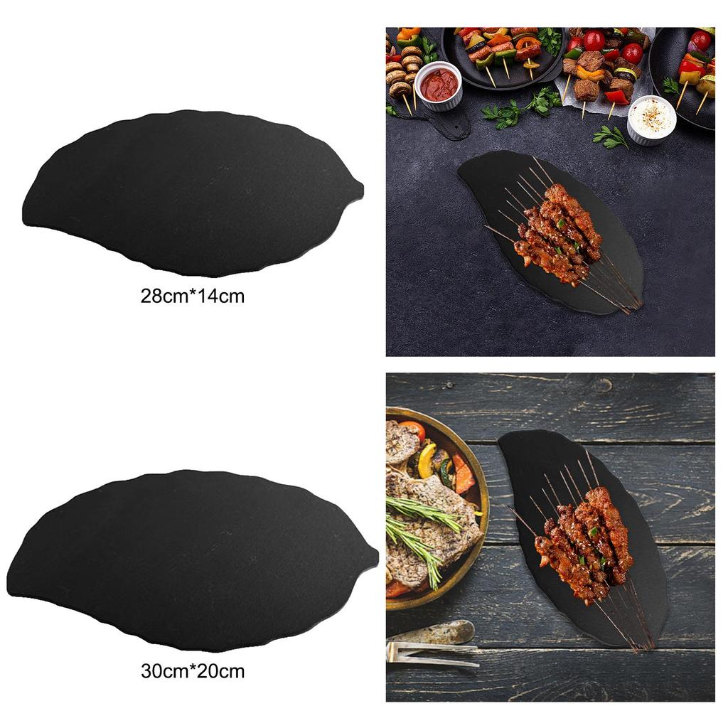 Slate Board Slate Food Plate Slate Serving Tray Leaf Shaped Stone Board for Housewarming Appetizers Meats Fruits Parties