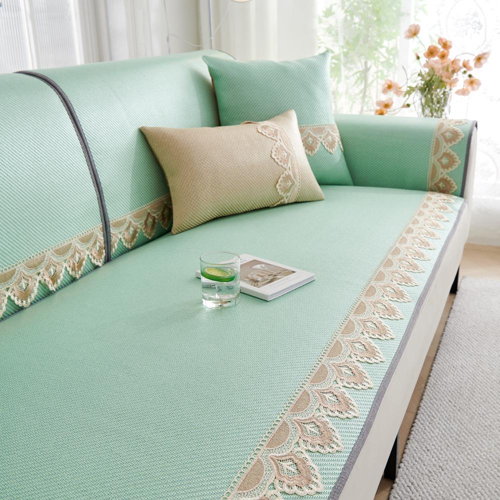 Sofa Cushion Summer Ice Silk Rattan Mat Summer Mat Cushion Cool Feeling Non-Slip Sofa Cover Ice Pad Cover Cloth Seat Cushion