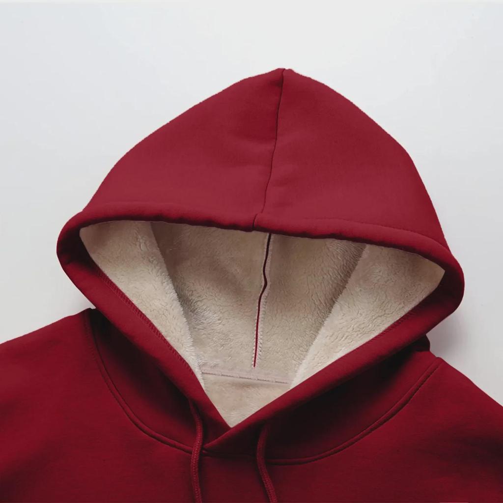 Europäischer und amerikanischer Damenpullover mit Kapuze und Kordelzug - einfarbige Samtjacke für Herbst und Winter