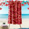 Red Cloud Pattern Towel Beach Towel Quick-drying for Travel Outdoor Sports Jogging Beach and Swimming