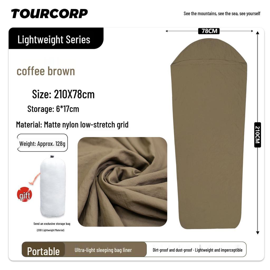 Lightweight Summer Outdoor Sleeping Bag Liner - Portable, Thin, Stain-Proof, White, Duck Down-Free.