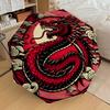 1pc Red Dragon Circular Emblem Umbrella with Plastic Handle,Suitable for All Seasons Home Travel Outdoor UmbrellaDD1263