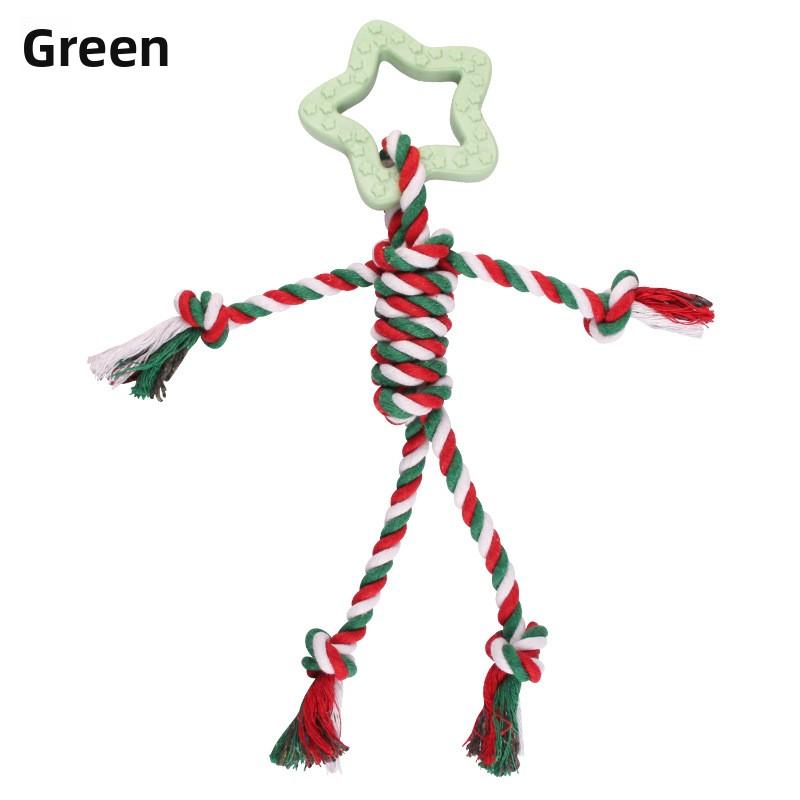 

New Pet Cotton Rope Toy Halloween Teething, Biting and Boring Dog Toy Herringbone Starfish Christmas Set зелёный