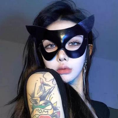 Catwoman Mask, Half-Face Costume Prop for Halloween Cosplay & Party