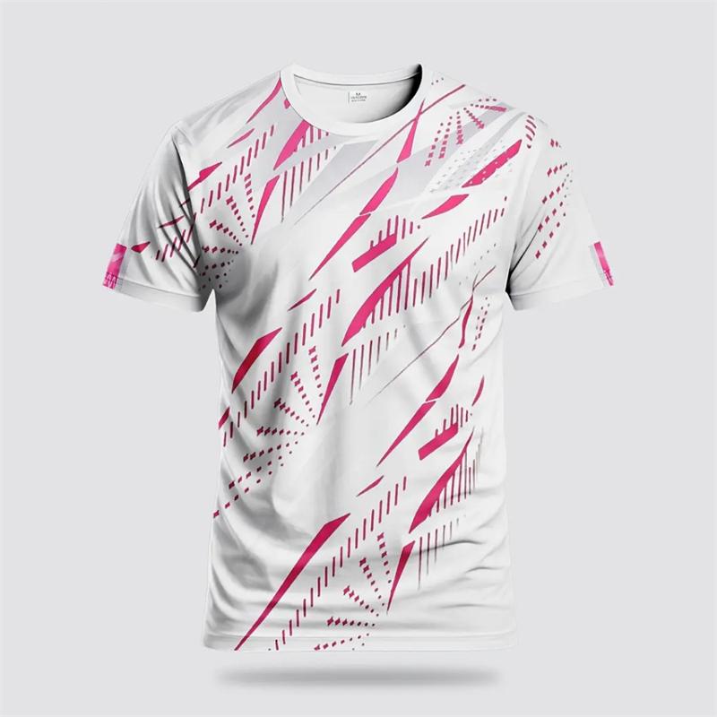 Simple Quick Dry Sports T Shirts For Men Summer Short Sleeve Fashion 3D Printed Gym T-shirts Loose Breathable Crew Neck Tops