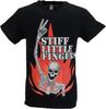 Unisexs Black Official Stiff Little Fingers Skeleton Flame T Shirt