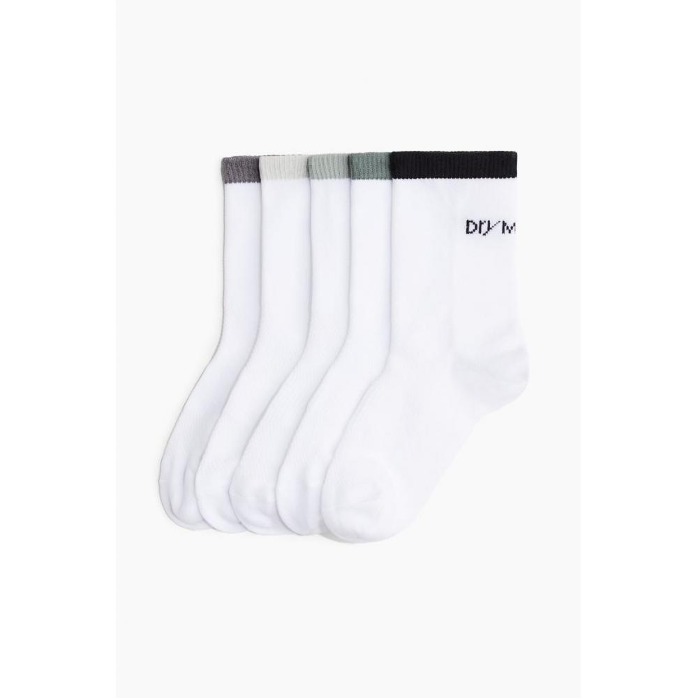 

Комплект из 5 спортивных носков HM DryMove, белый, хаки, зеленый