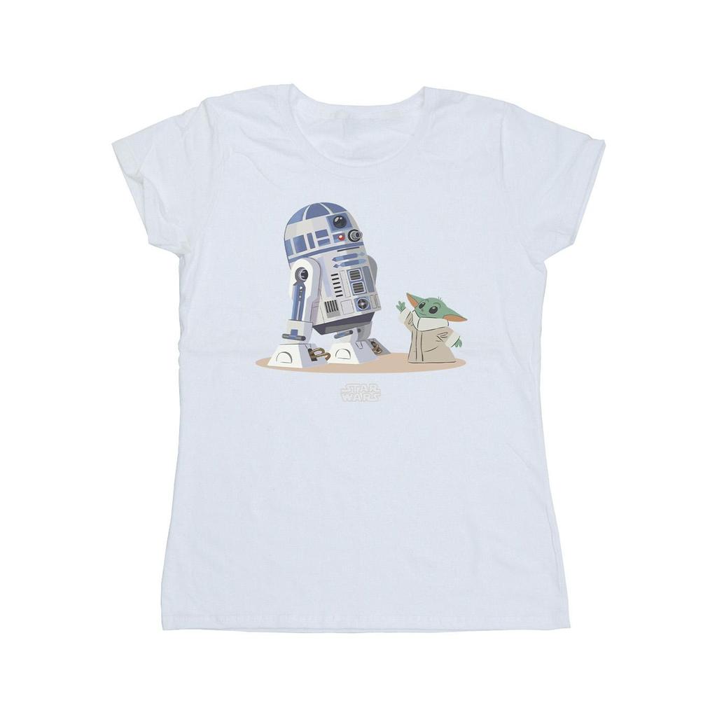 Star Wars Womens/Ladies The Mandalorian R2D2 And Grogu Cotton T-Shirt