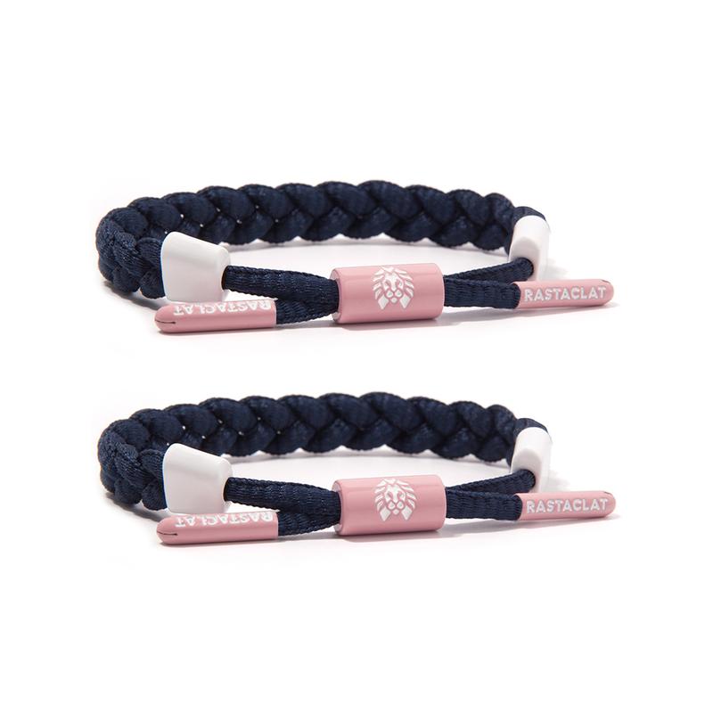 Rastaclat Little Lion Sisters Series Color Block Navy Blue Pink Mini Girls Combination Bracelet Bracelet RCDW876